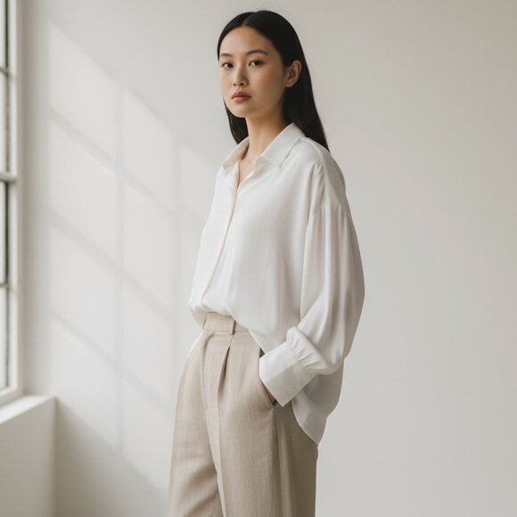 NWOT JCrew Top Woman's sz 3X Cream Sheer Oversize Button Up Blouse - Picture 1 of 12